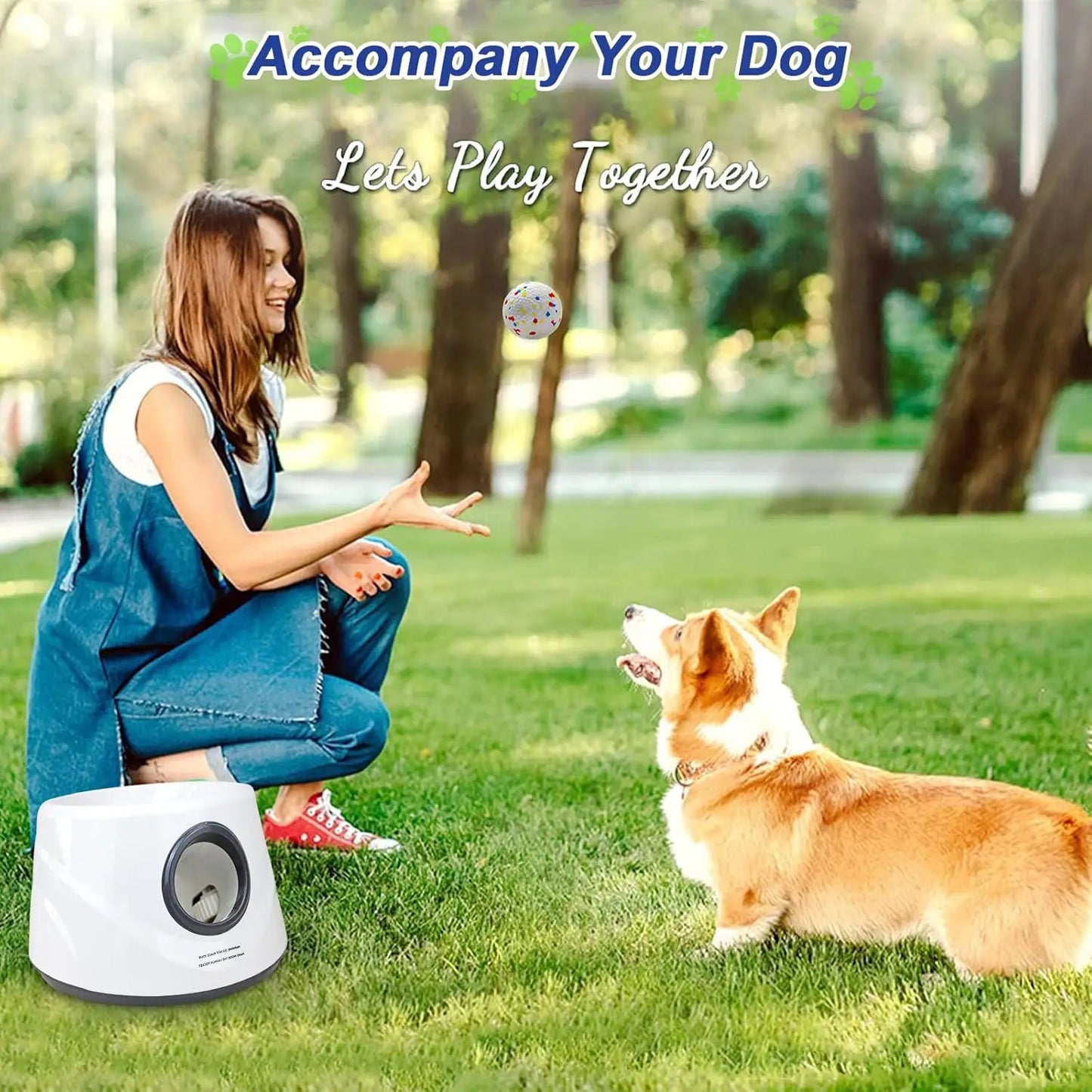 Automatic Ball Launcher Distance Adjustable For Small And Medium Dogs