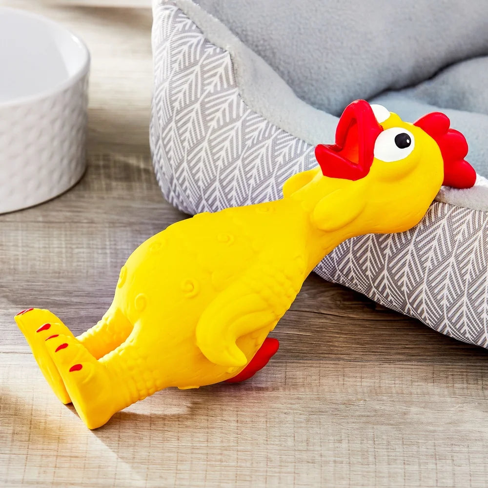 XMSJ Screaming Chicken Dog Toy Chew Level 2 Durable Latex