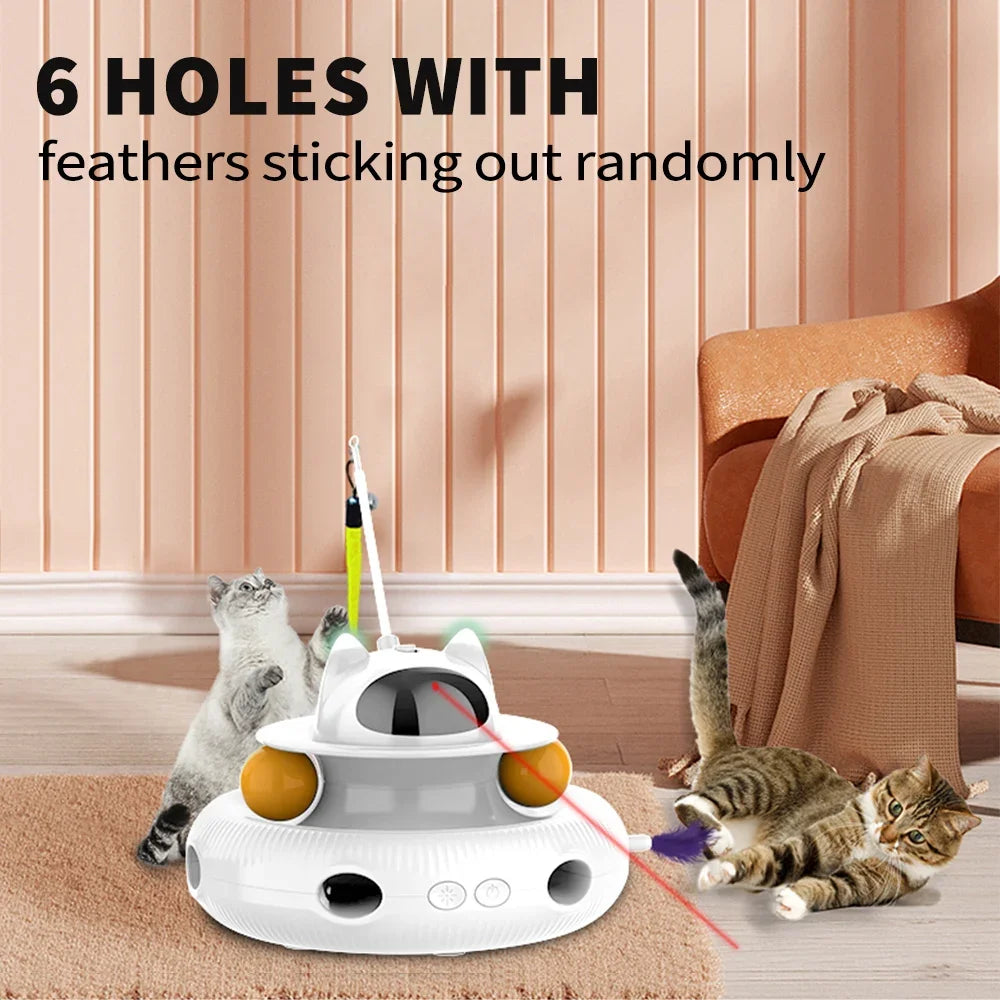 Moebypet Interactive 4-in-1 Cat Toy with Feather and Laser