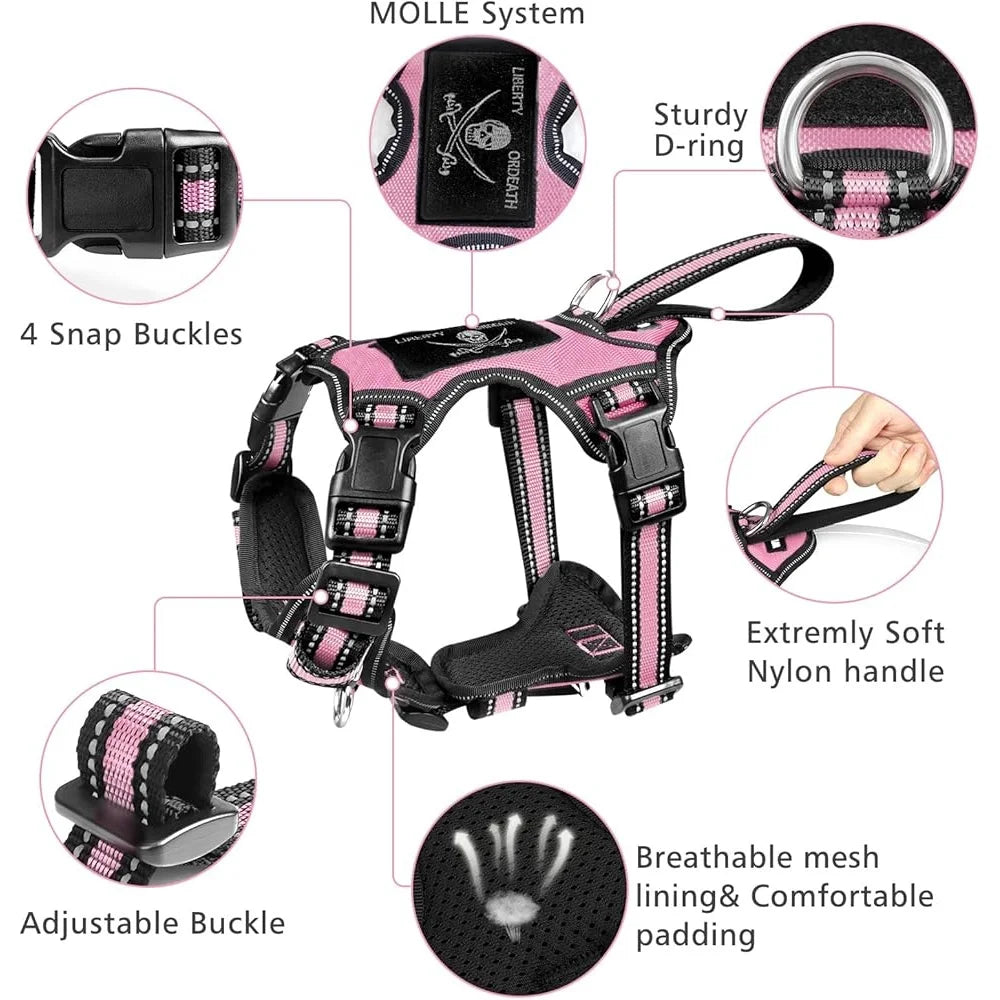 Reflective No Pull Pet Harness Leash Set for Dogs of All Sizes
