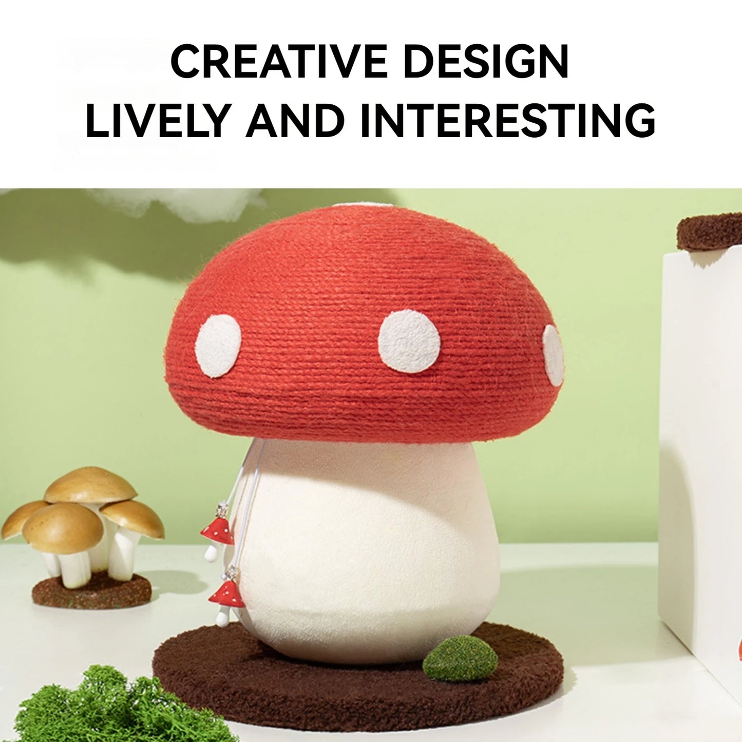 Red Cap Mushroom Cat Scratching Post Cute Indoor Cat Tower