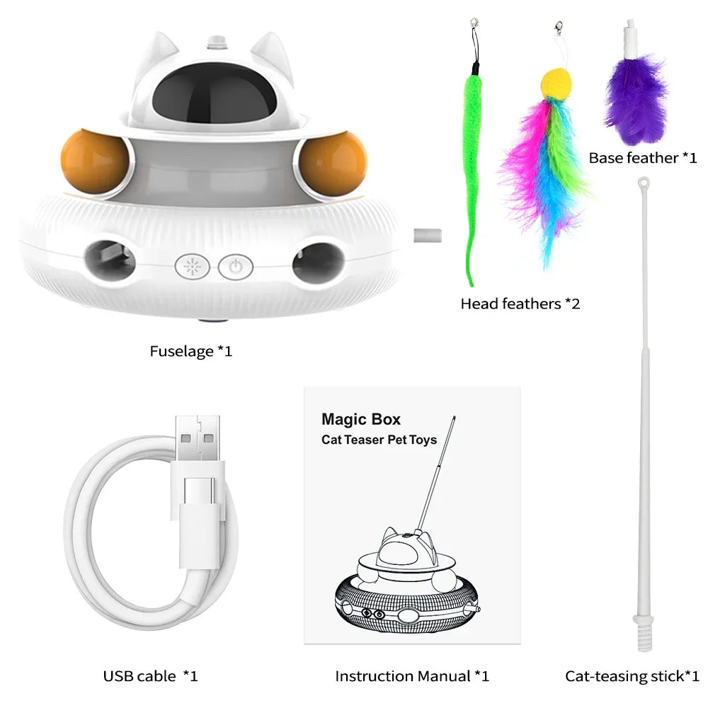 Moebypet Interactive 4-in-1 Cat Toy with Feather and Laser