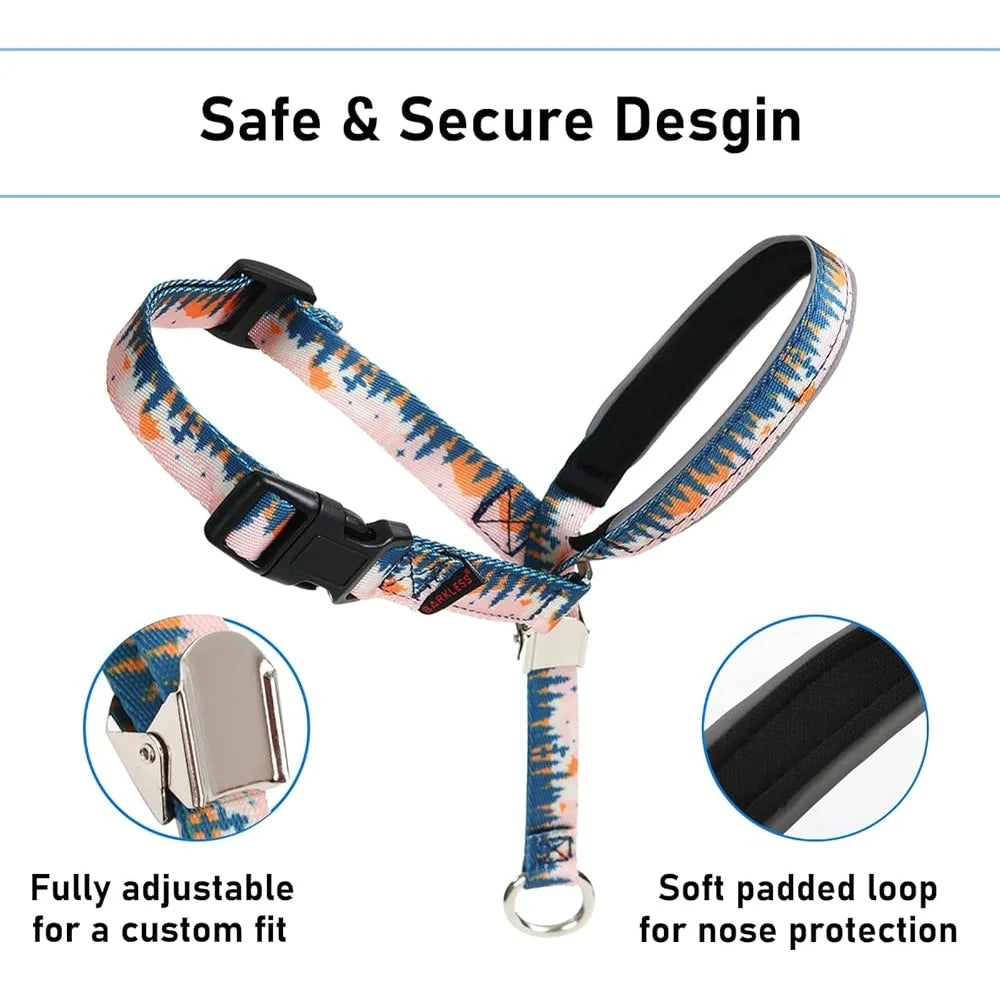 Dog Head Collar Anti Pulling Harness with Leash Adjustable Size