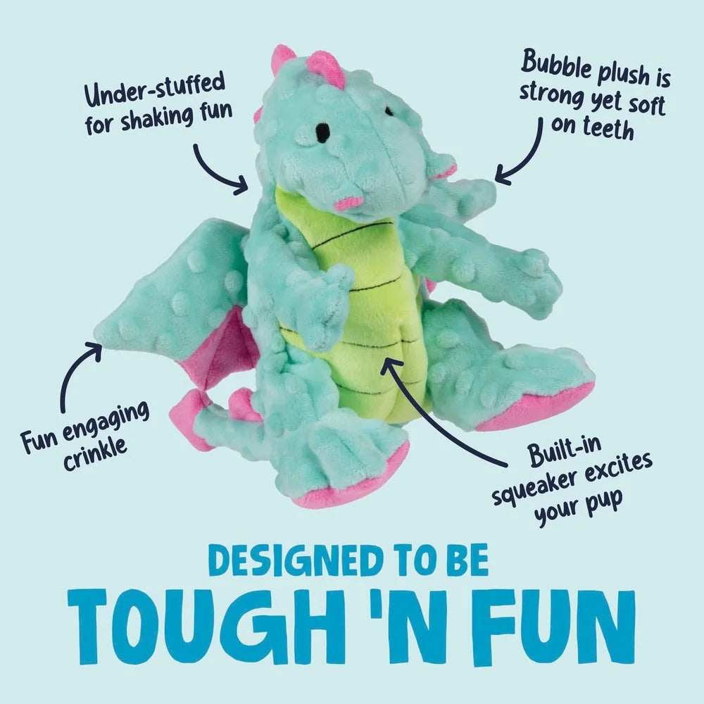 XMSJ Plush Dragon Dog Toy Chew Guard Squeaker Wings