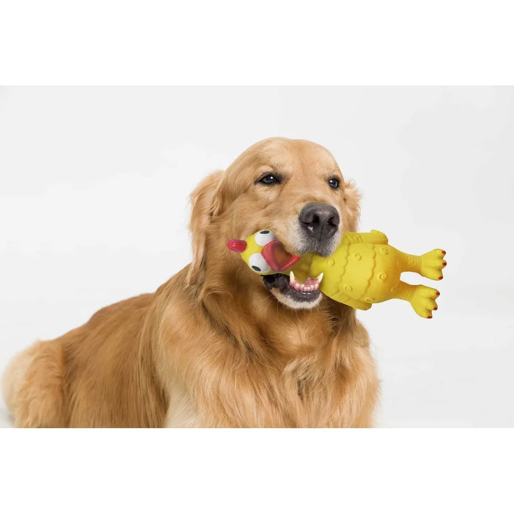 XMSJ Screaming Chicken Dog Toy Chew Level 2 Durable Latex