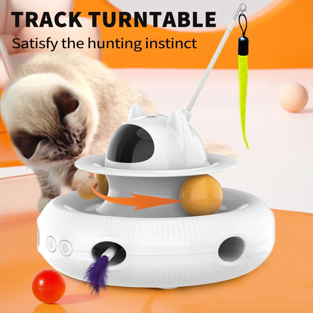 Moebypet Interactive 4-in-1 Cat Toy with Feather and Laser