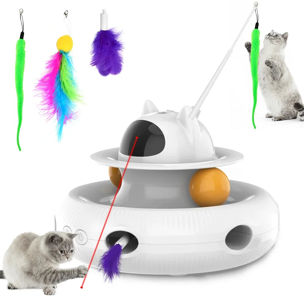 Moebypet Interactive 4-in-1 Cat Toy with Feather and Laser
