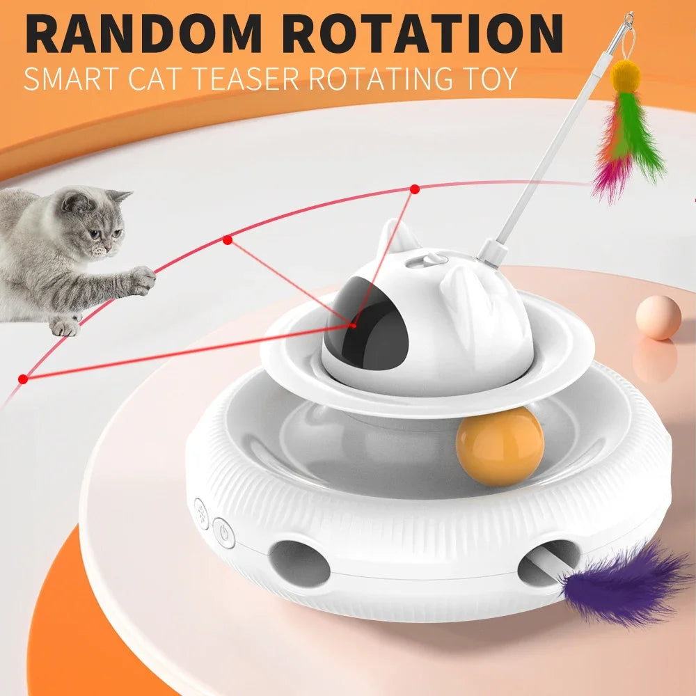 Moebypet Interactive 4-in-1 Cat Toy with Feather and Laser