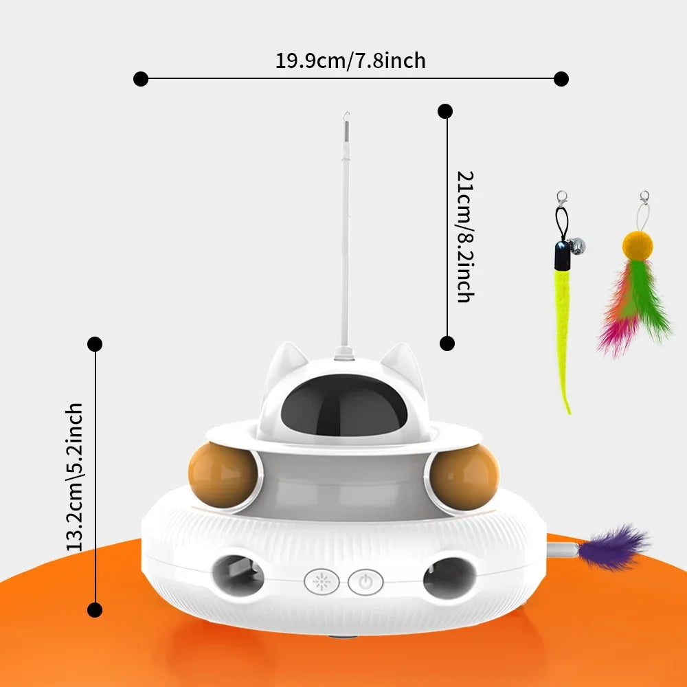Moebypet Interactive 4-in-1 Cat Toy with Feather and Laser