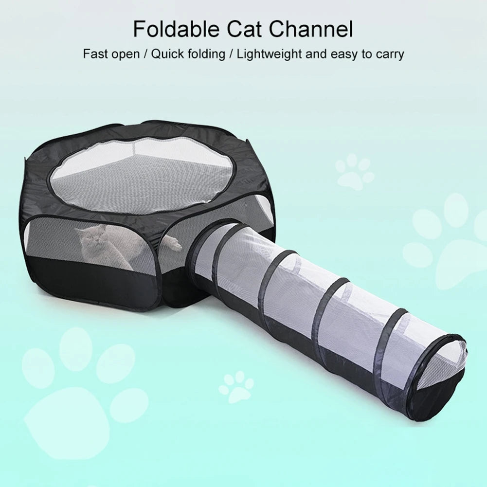 2 In 1 Cat Tunnel and Rabbit Cage Multifunctional Pet Nest