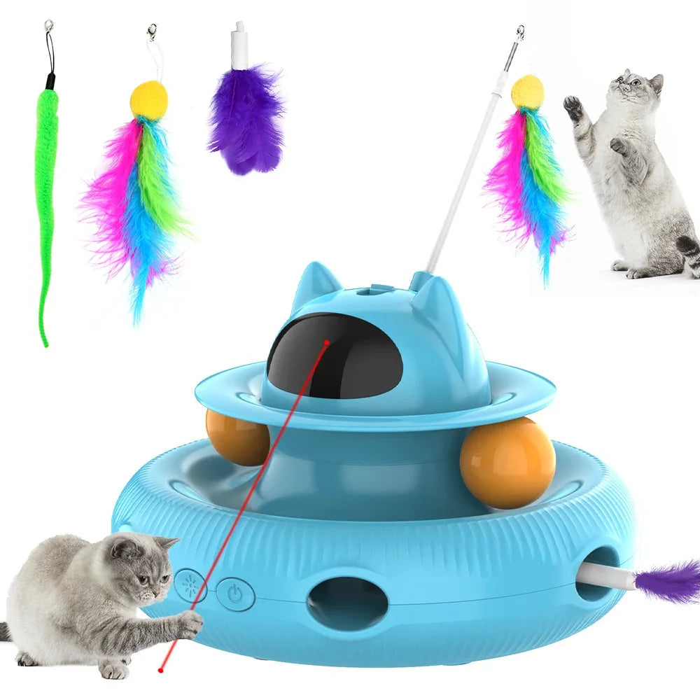 Moebypet Interactive 4-in-1 Cat Toy with Feather and Laser