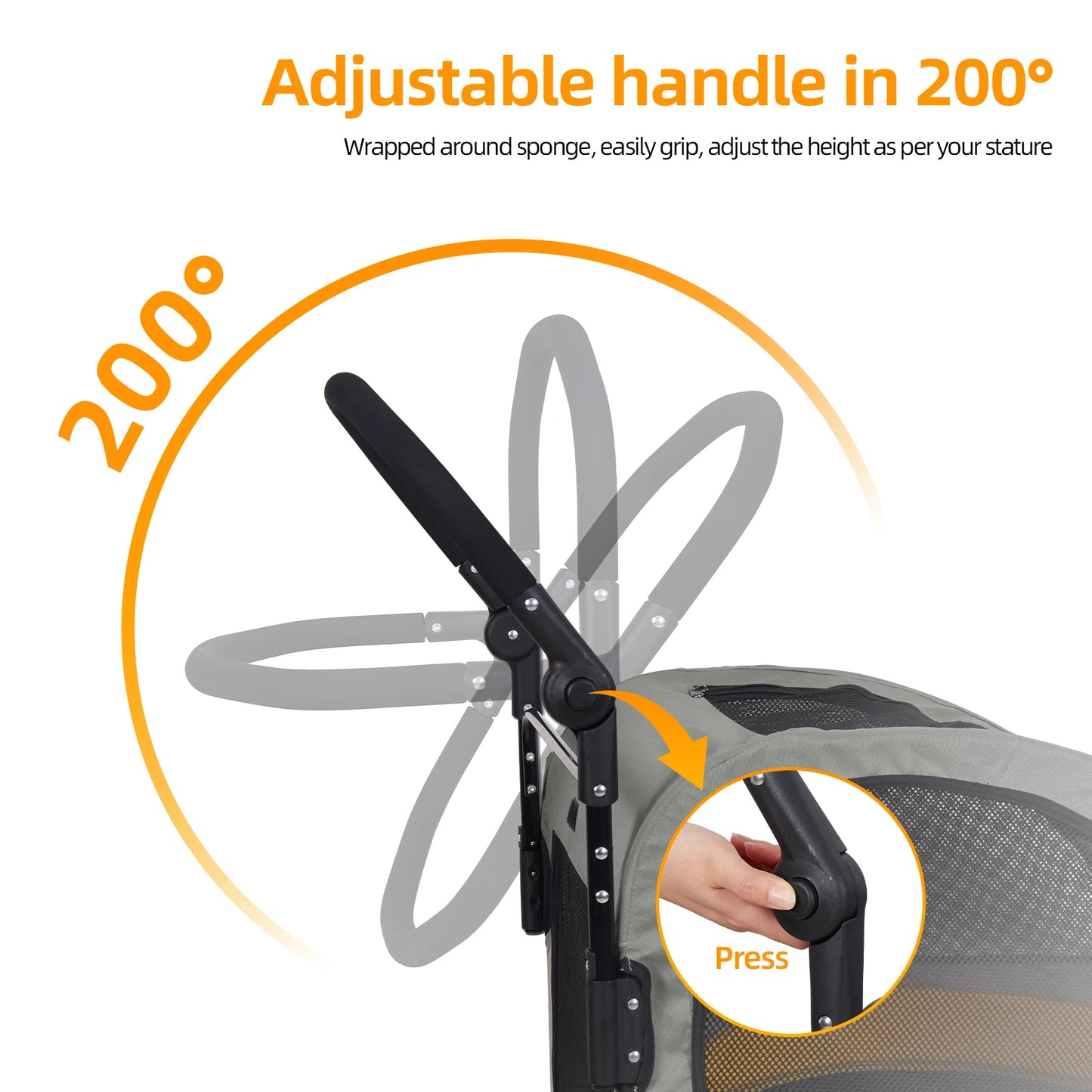 Portable Dog Stroller for Large Dogs Foldable and Breathable