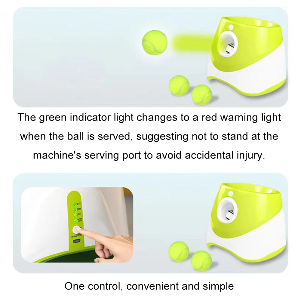 Automatic Dog Ball Thrower Launcher With 3 Tennis Balls Outdoor