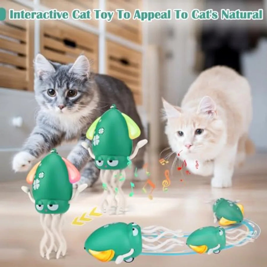 Hign-concerned Interactive Octopus Cat Toy Dancing Light Modes Indoor Cats