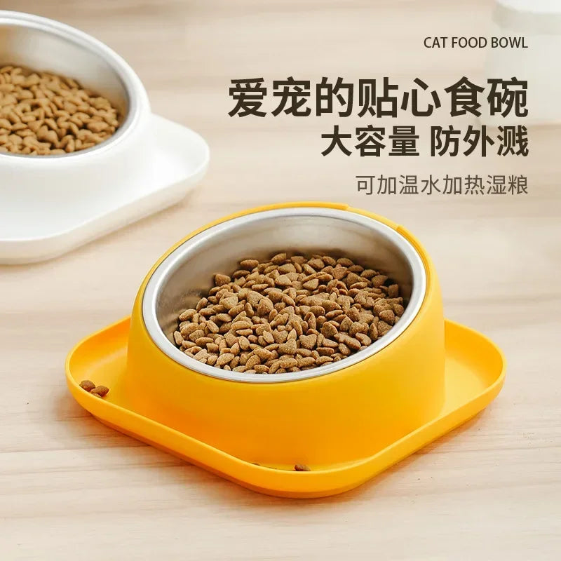 Anti-Overturning Non-Slip Cat Feeder Bowl 15 Degree Slope