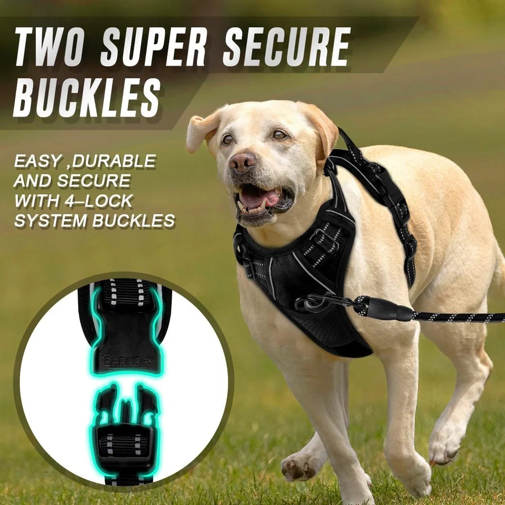 No Pull Reflective Dog Harness for Large Dogs with Control Handle
