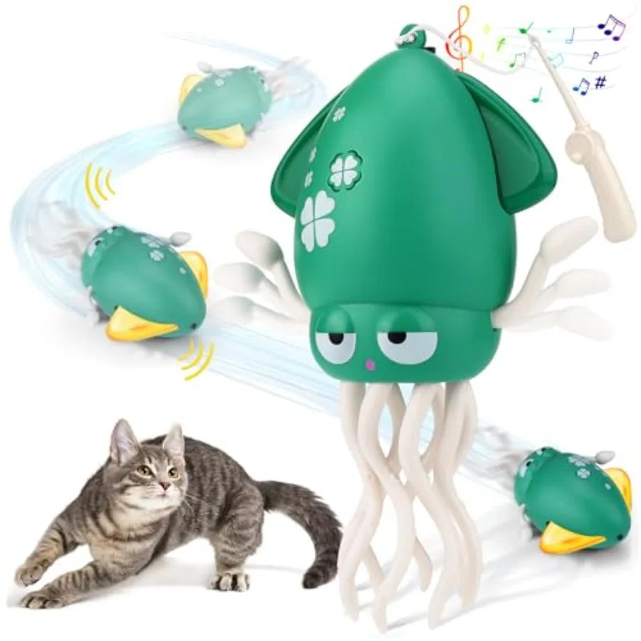 Hign-concerned Interactive Octopus Cat Toy Dancing Light Modes Indoor Cats