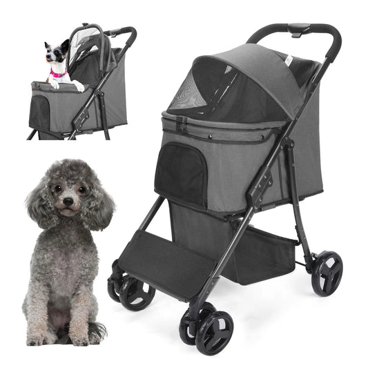 Wedyvko Pet Stroller with 360 Rotate Wheels for Small Dogs