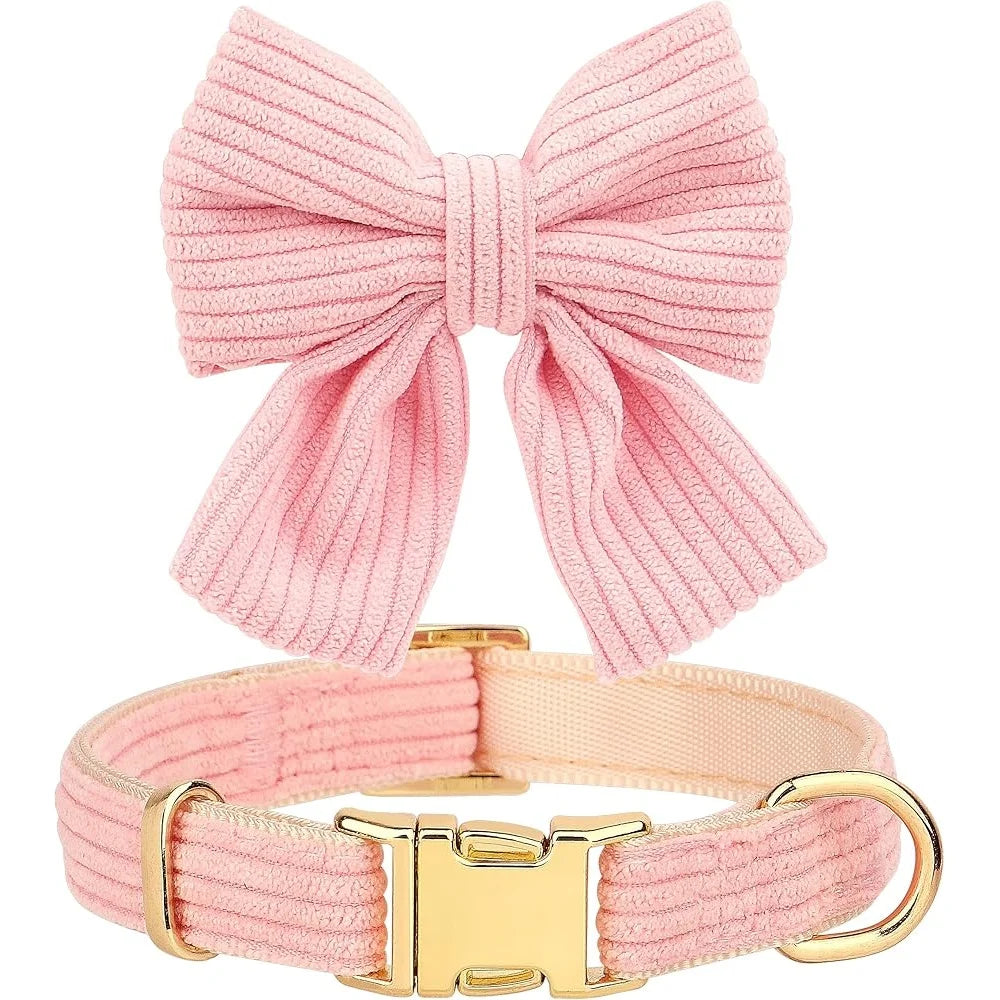 Cute Adjustable Dog Harness and Leash Set with Bowtie