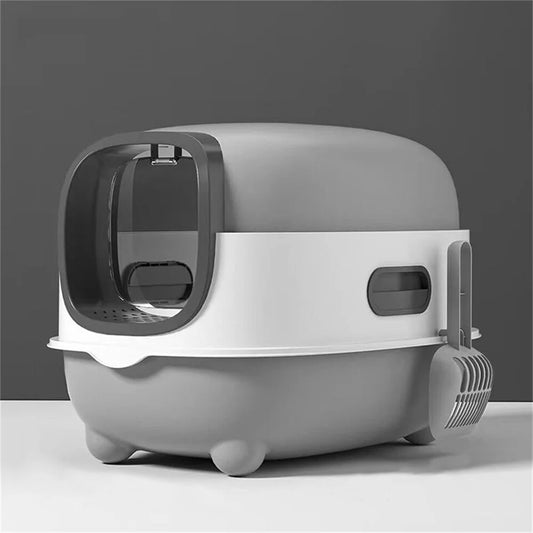 Enclosed Large Cat Litter Box with Scoop and Odor Control