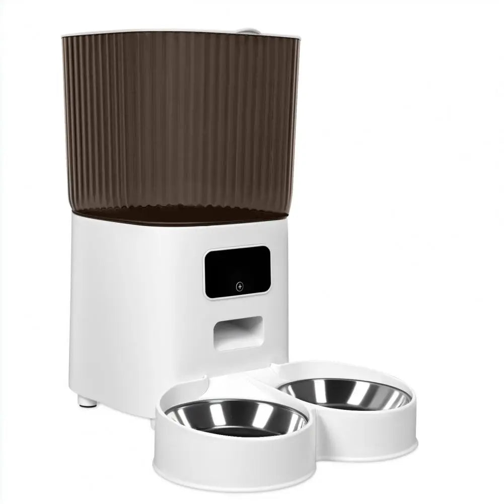 Smart Pet Feeder With Dual Bowls And WiFi Remote Control 5L