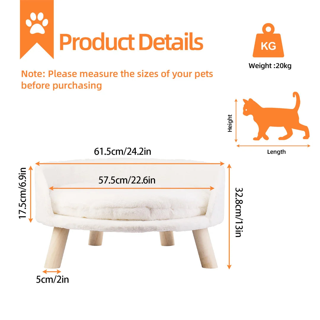Luxury Cat Bed Soft Plush Fabric Nesting Chair for Small Pets