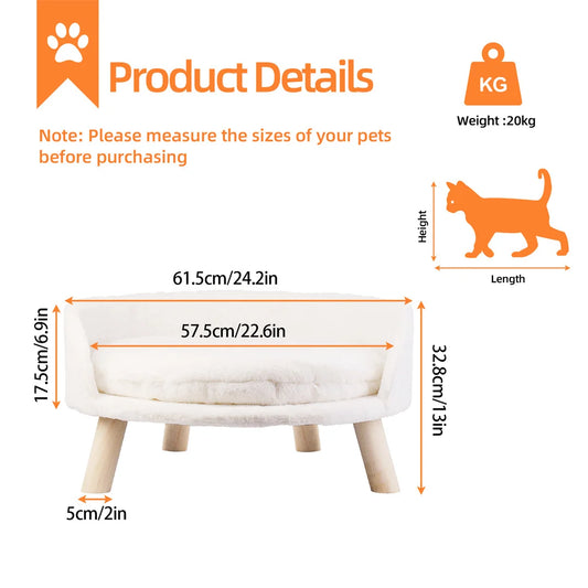 Luxury Cat Bed Soft Plush Fabric Nesting Chair for Small Pets