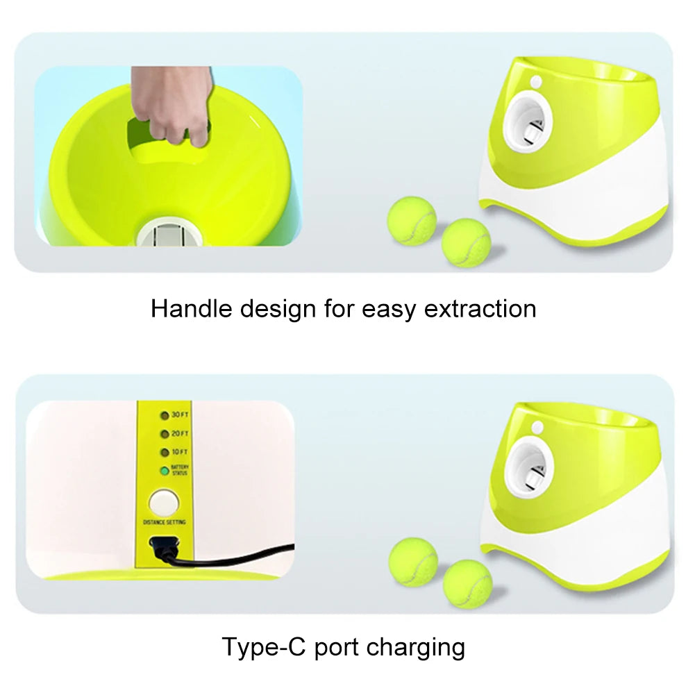 Automatic Dog Ball Thrower Launcher With 3 Tennis Balls Outdoor
