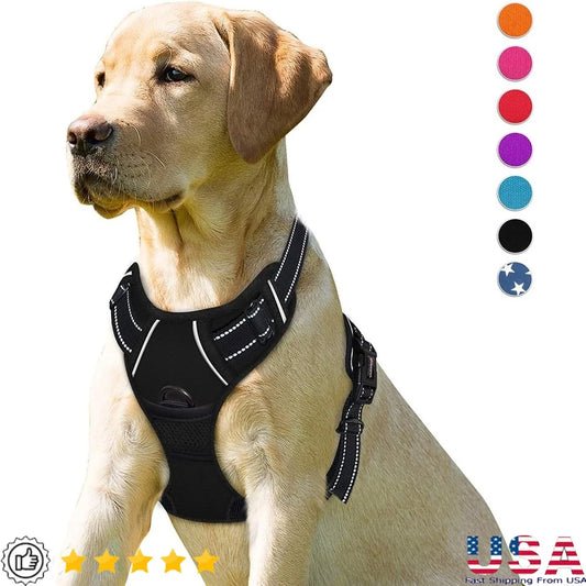 No Pull Reflective Dog Harness for Large Dogs with Control Handle