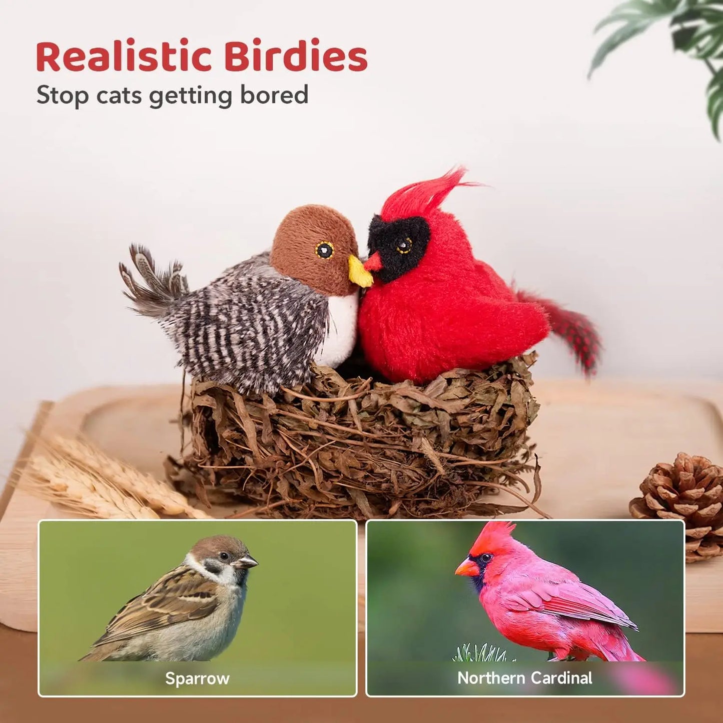 CN Zhejiang Two Chirping Birds Cat Toys