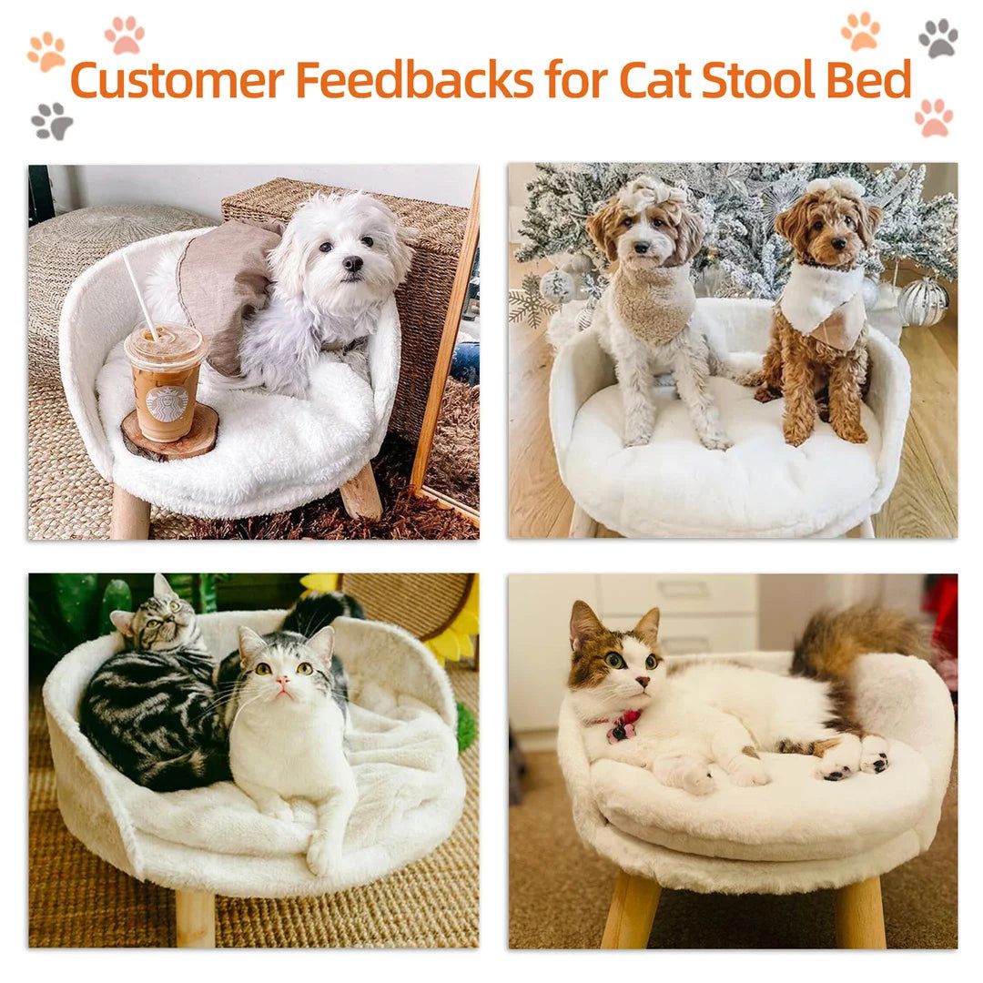 Luxury Cat Bed Soft Plush Fabric Nesting Chair for Small Pets