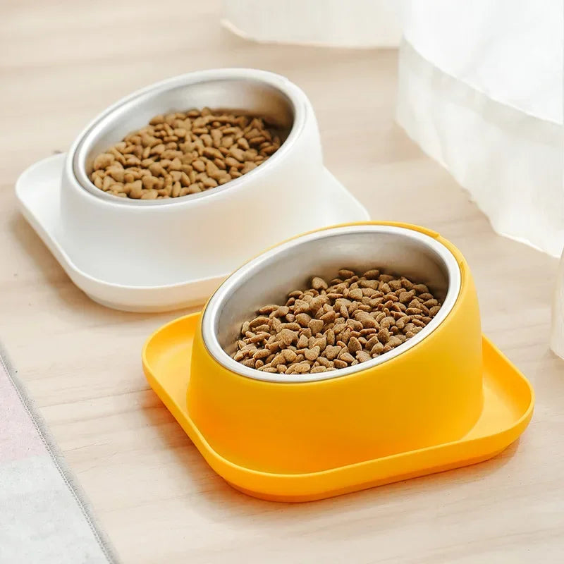 Anti-Overturning Non-Slip Cat Feeder Bowl 15 Degree Slope