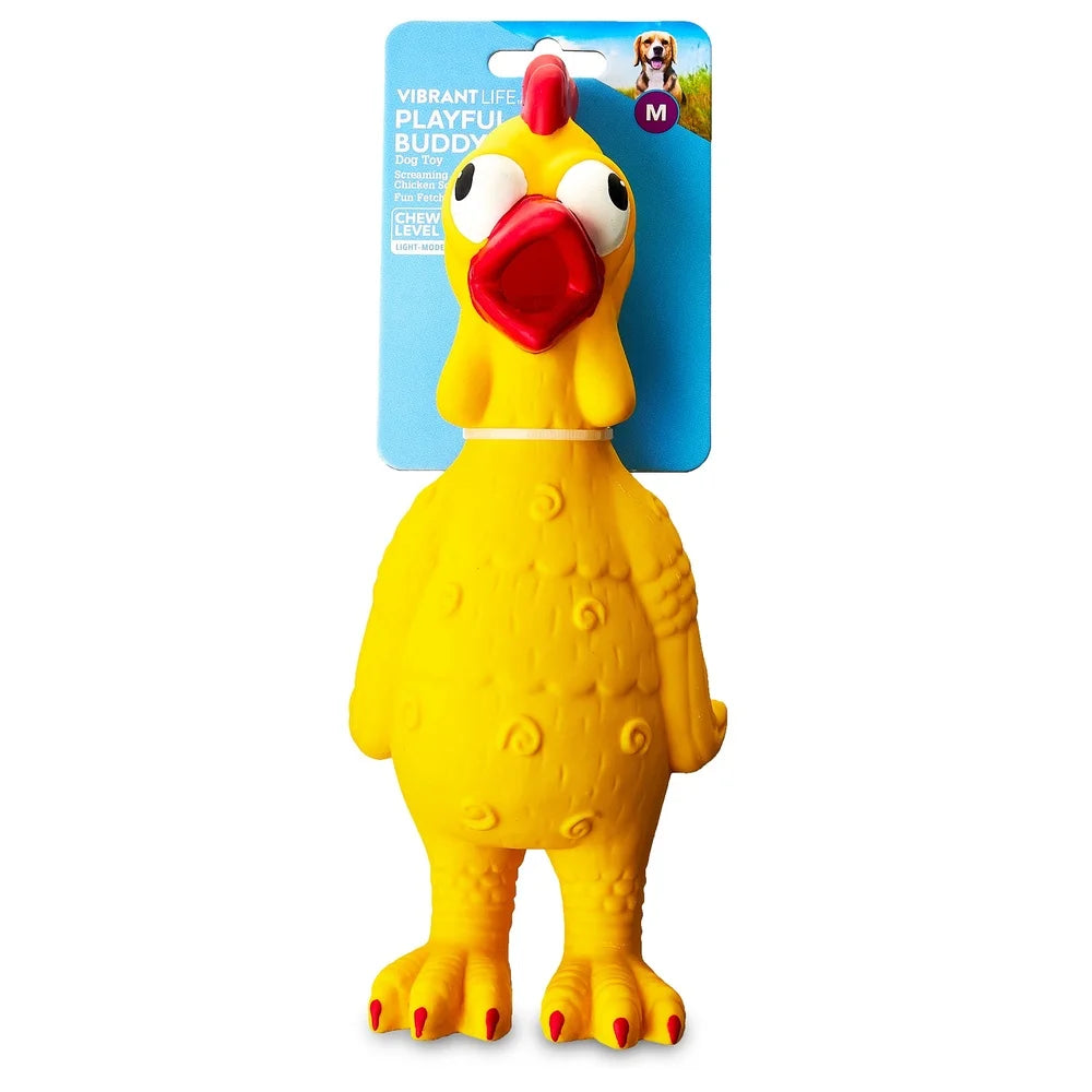 XMSJ Screaming Chicken Dog Toy Chew Level 2 Durable Latex