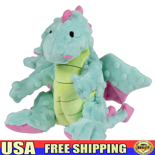 XMSJ Plush Dragon Dog Toy Chew Guard Squeaker Wings