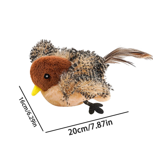 Remote Control Plush Chirping Bird Toy for Cats and Kittens