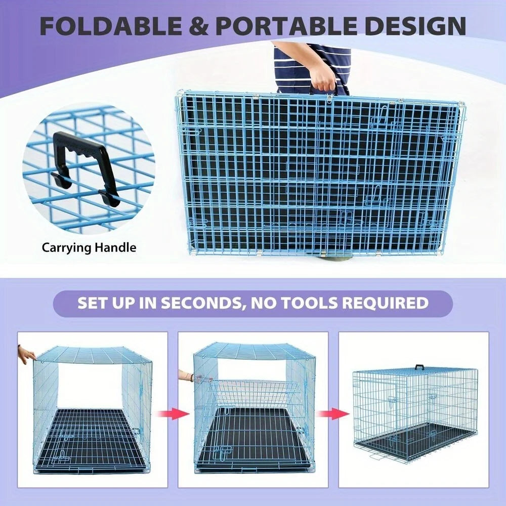 Hign-concerned Folding Wire Kennel For Large Dog Crate