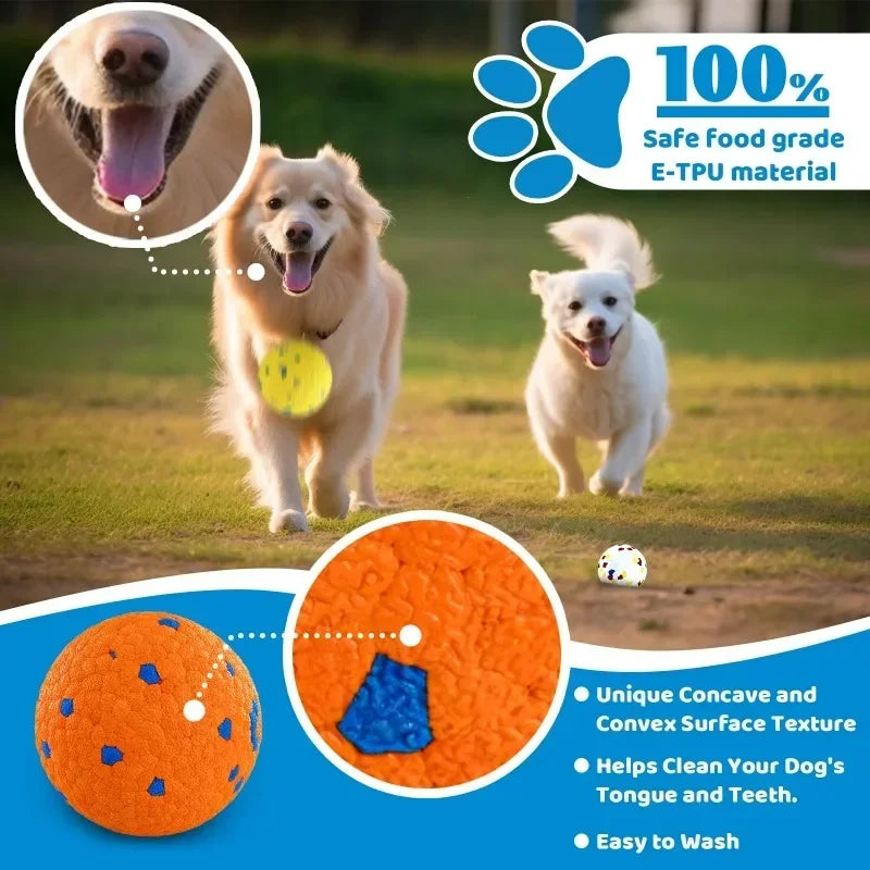 Vibrant Dog Toy Balls 2PK Bouncy Durable for Large Medium Dogs