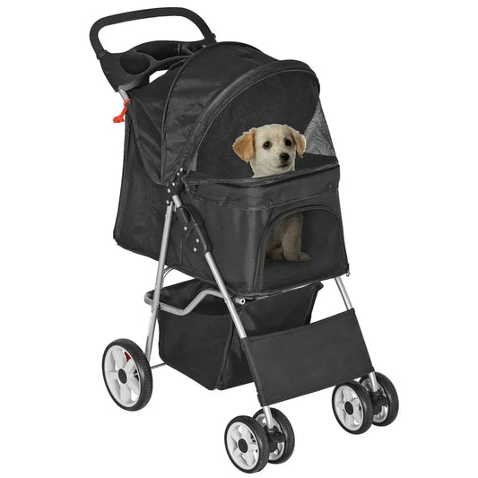 Dog Stroller Pet Travel Carriage Safe Foldable 4 Wheeler