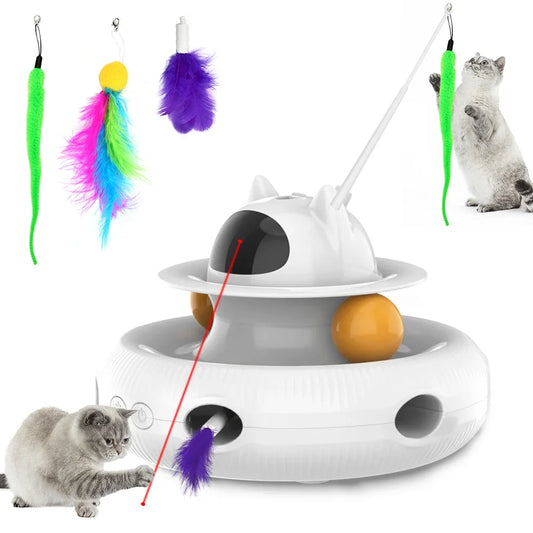 Moebypet Interactive 4-in-1 Cat Toy with Feather and Laser