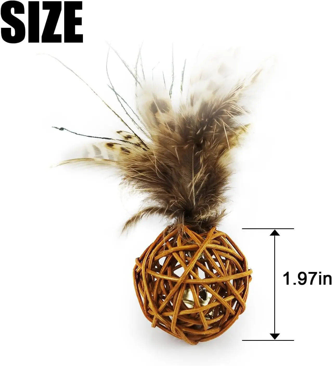 CN Zhejiang Feather Cat Ball Toy With Bell For Indoor Cats