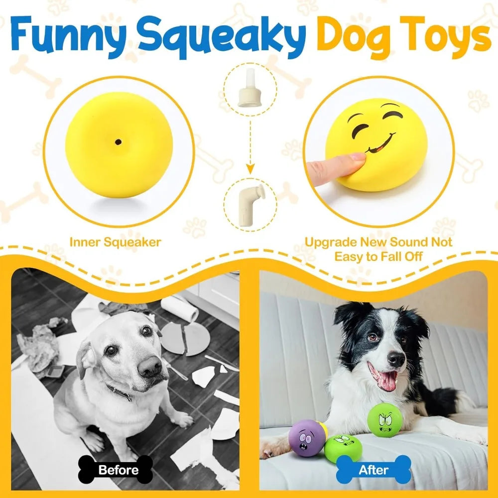 Hungdao 40 Pack Squeaky Latex Dog Balls Toys For Fetch