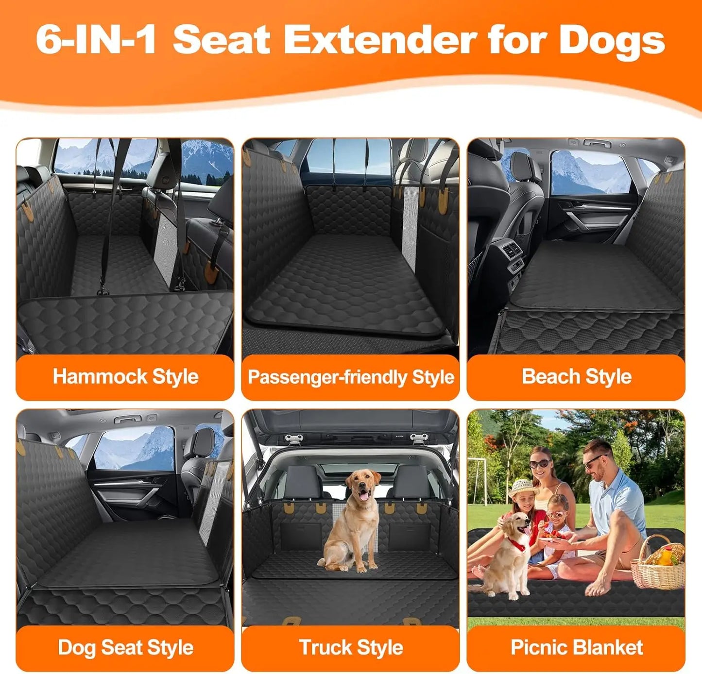WedyvkoCN Waterproof Pet Travel Car Seat Hammock Protector