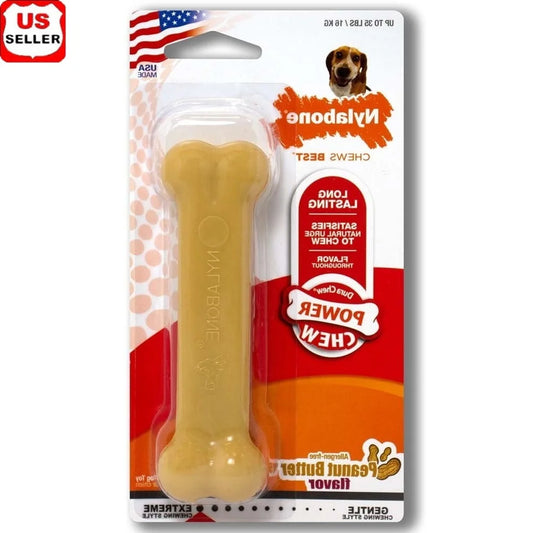 XMSJH Power Chew Nylon Dog Bone Peanut Butter Flavor Toy