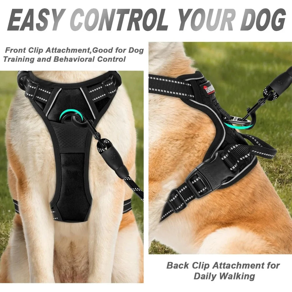 No Pull Reflective Dog Harness for Large Dogs with Control Handle