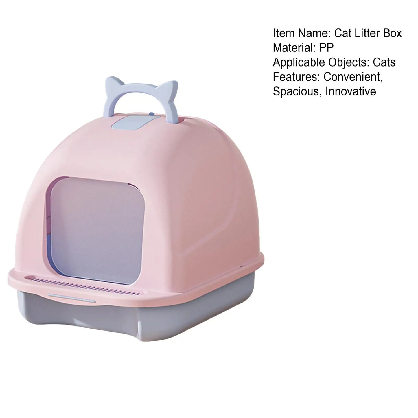 Hignconcerned Cat Litter Box With Lid Enclosed Pan Scoop