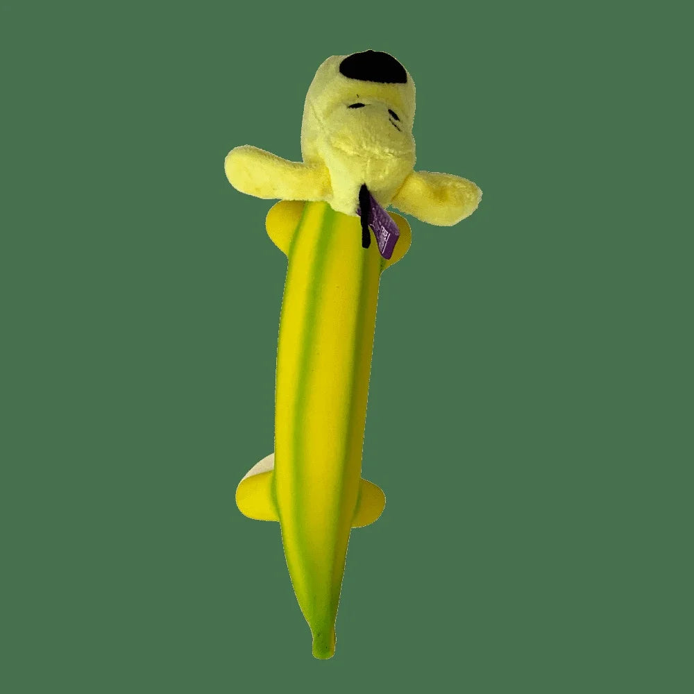 XMSJH Banana Shaped Dog Toy 2 Pack Durable Latex Plush Chew