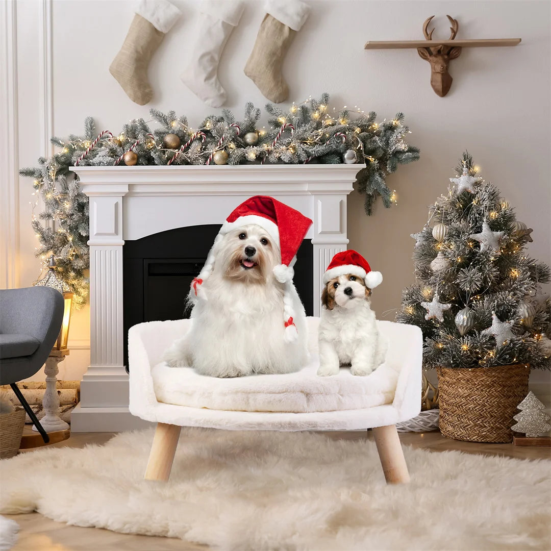 Luxury Cat Bed Soft Plush Fabric Nesting Chair for Small Pets