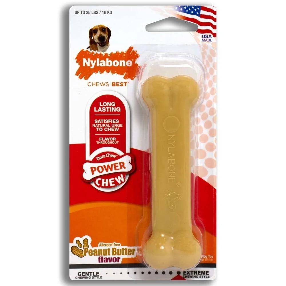 XMSJH Power Chew Nylon Dog Bone Peanut Butter Flavor Toy