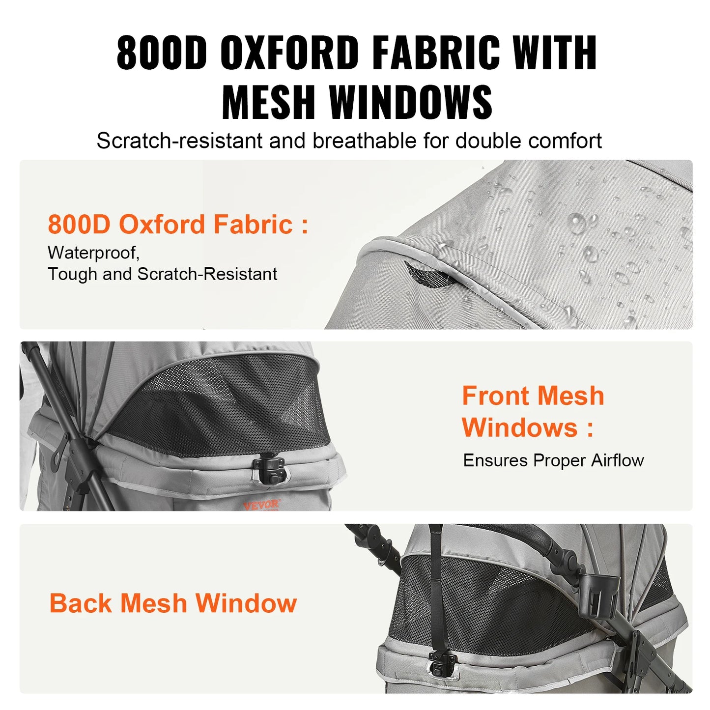 SucceBuy Pet Stroller Carrier Lightweight Travel Rotate With Brakes