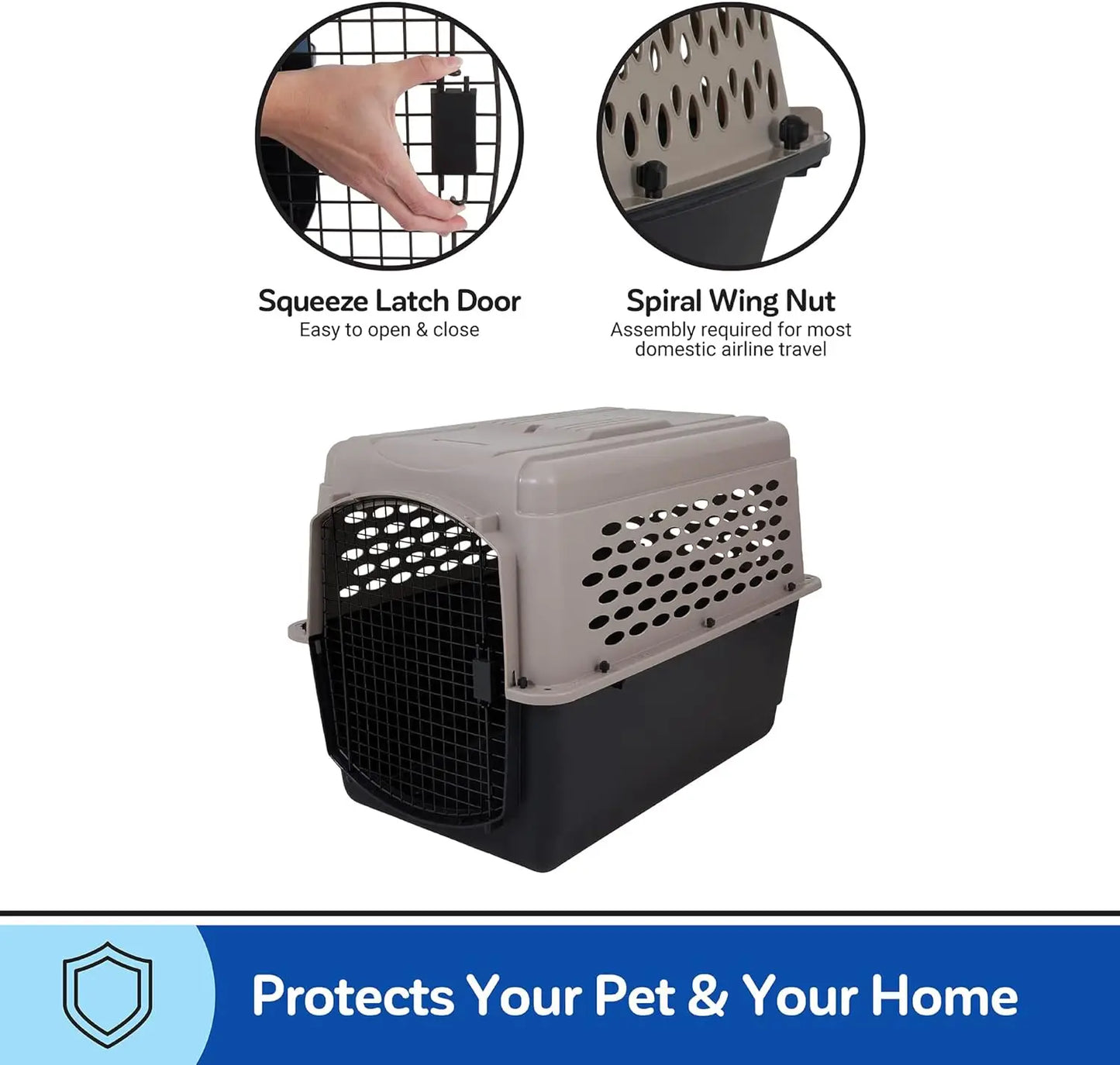 Vari Dog Kennel 40 Inch Portable Crate for Pets 70 to 90 Pounds